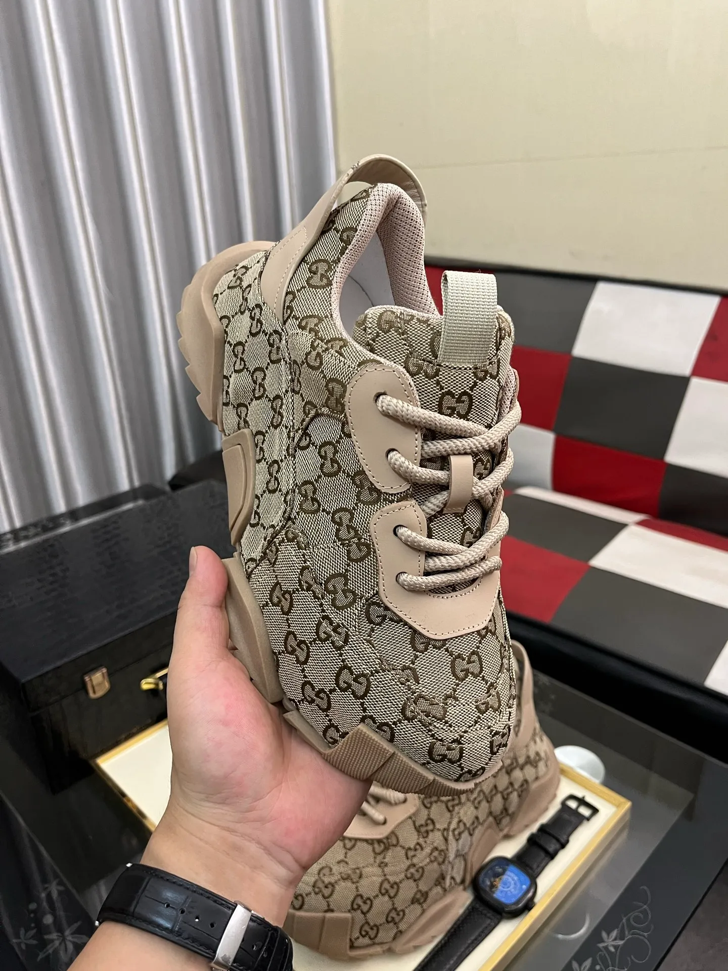 Men's shoes 💰600⌚️⌚️ (GUCCI-Gucci) luxury brand sports and casual shoes, imported original material, sheepskin lining, high-end and comfortable, original outsole is light and wear-resistant! Purely handmade, details determine quality! 38-444️⃣colors available
